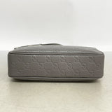 【6kc2478】グッチ ショルダーバッグ グッチシマ 850242 レザー グレー シルバー金具【中古】メンズ