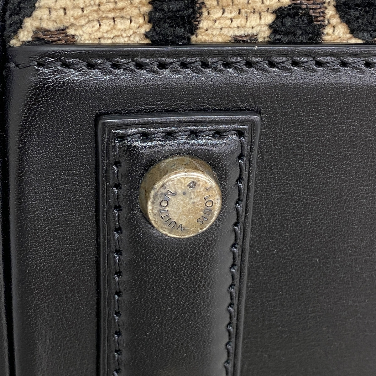 【6kc2485】ルイヴィトン ハンドバッグ レオパード ベイビー M94257 ベージュ ブラック【中古】レディース