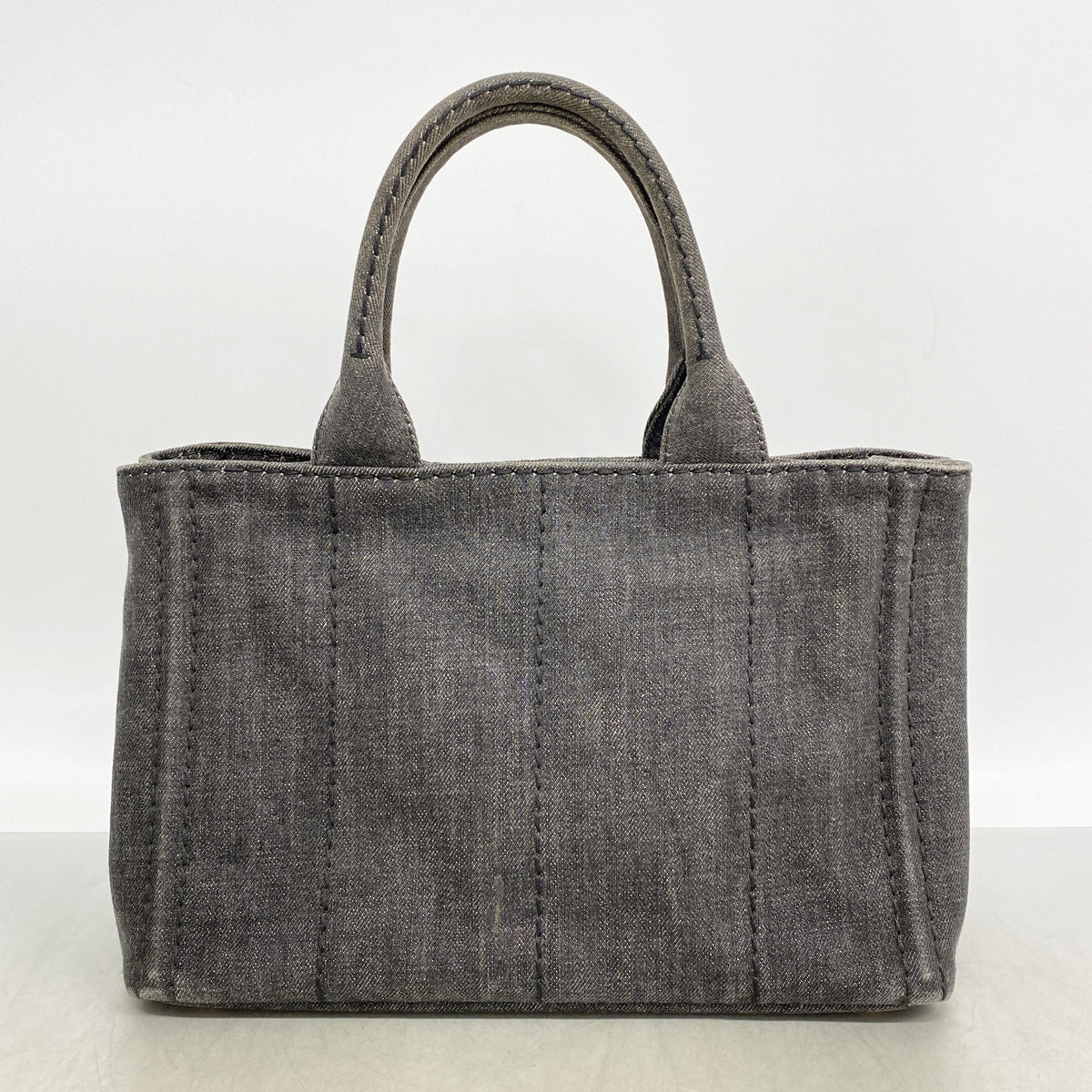 【6kc2486】プラダ トートバッグ カナパ キャンバス ブラック ゴールド金具【中古】レディース