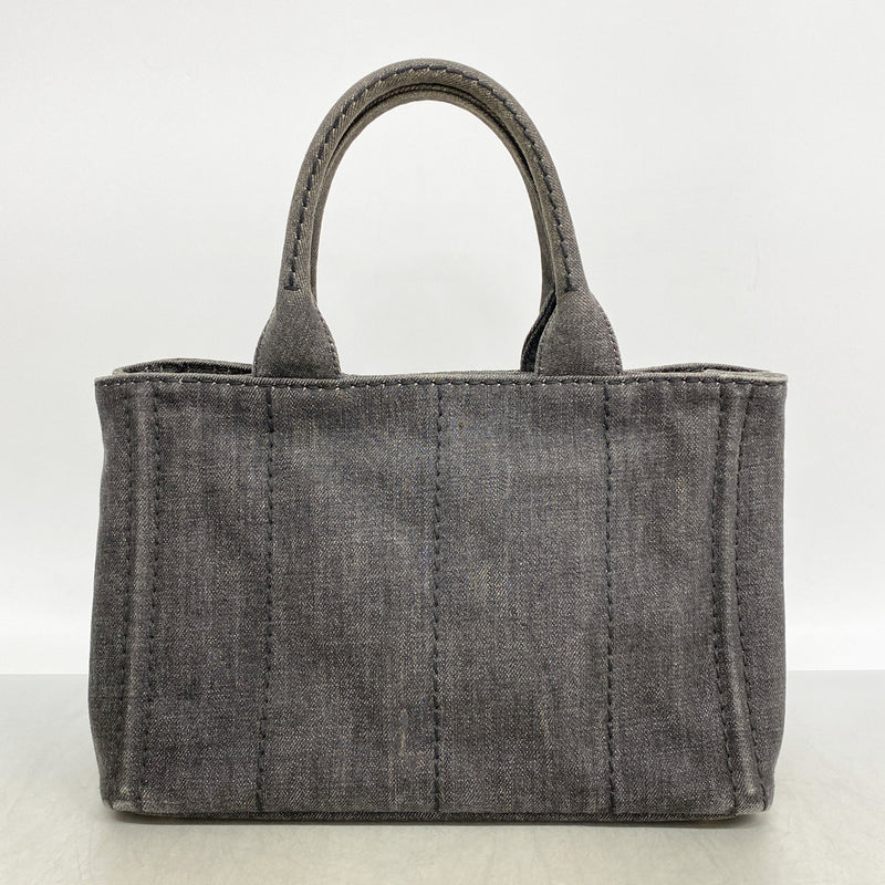 【6kc2486】プラダ トートバッグ カナパ キャンバス ブラック ゴールド金具【中古】レディース