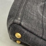 【6kc2486】プラダ トートバッグ カナパ キャンバス ブラック ゴールド金具【中古】レディース