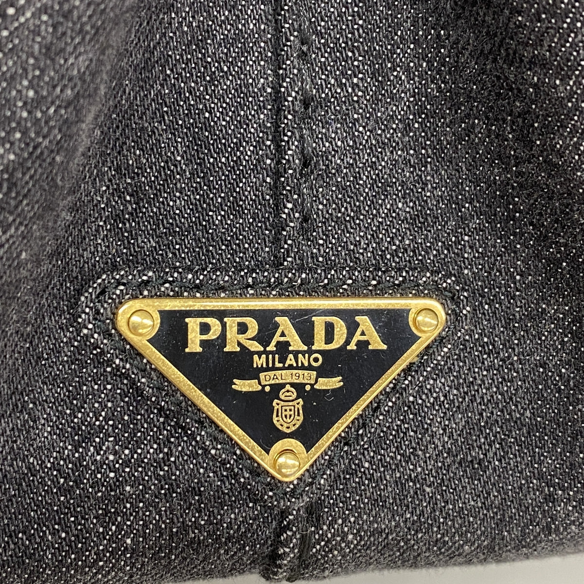【6kc2486】プラダ トートバッグ カナパ キャンバス ブラック ゴールド金具【中古】レディース