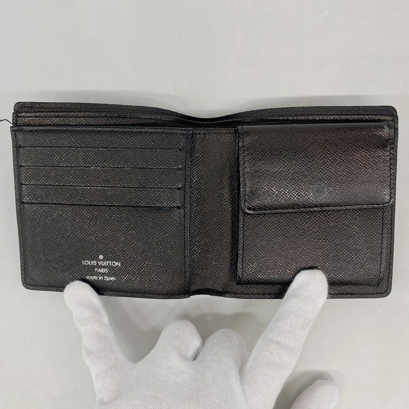 【6kc2496】ルイヴィトン 財布 ダミエ・グラフィット ポルトフォイユマルコ N62664 ブラック グレー【中古】メンズ
