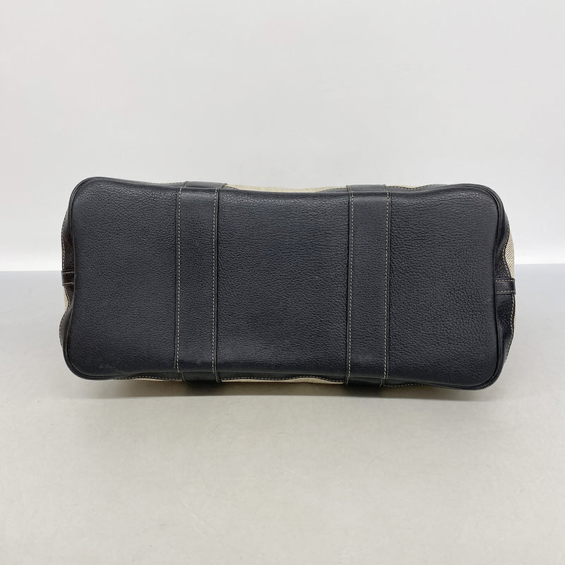 【6kc2497】エルメス トートバッグ ガーデンパーティPM トワルアッシュ ブラック シルバー金具 □H刻印【中古】レディース