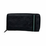 【6kc2516】グッチ 長財布 グッチシマ 308009 レザー ブラック シルバー金具【中古】メンズ