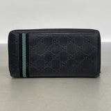 【6kc2516】グッチ 長財布 グッチシマ 308009 レザー ブラック シルバー金具【中古】メンズ