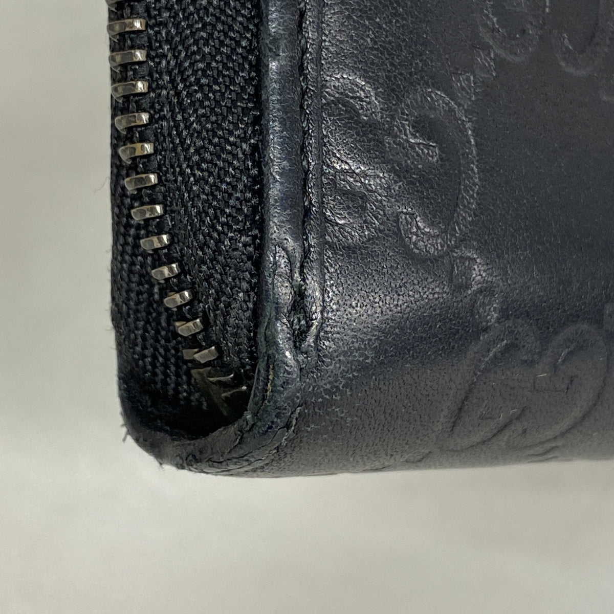 【6kc2516】グッチ 長財布 グッチシマ 308009 レザー ブラック シルバー金具【中古】メンズ