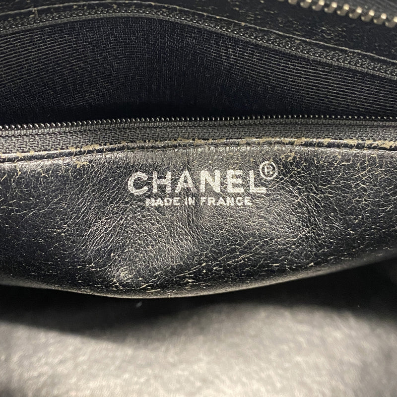 【6kc2517-h】シャネル トートバッグ 復刻トート キャビアスキン ブラック シルバー金具【中古】レディース