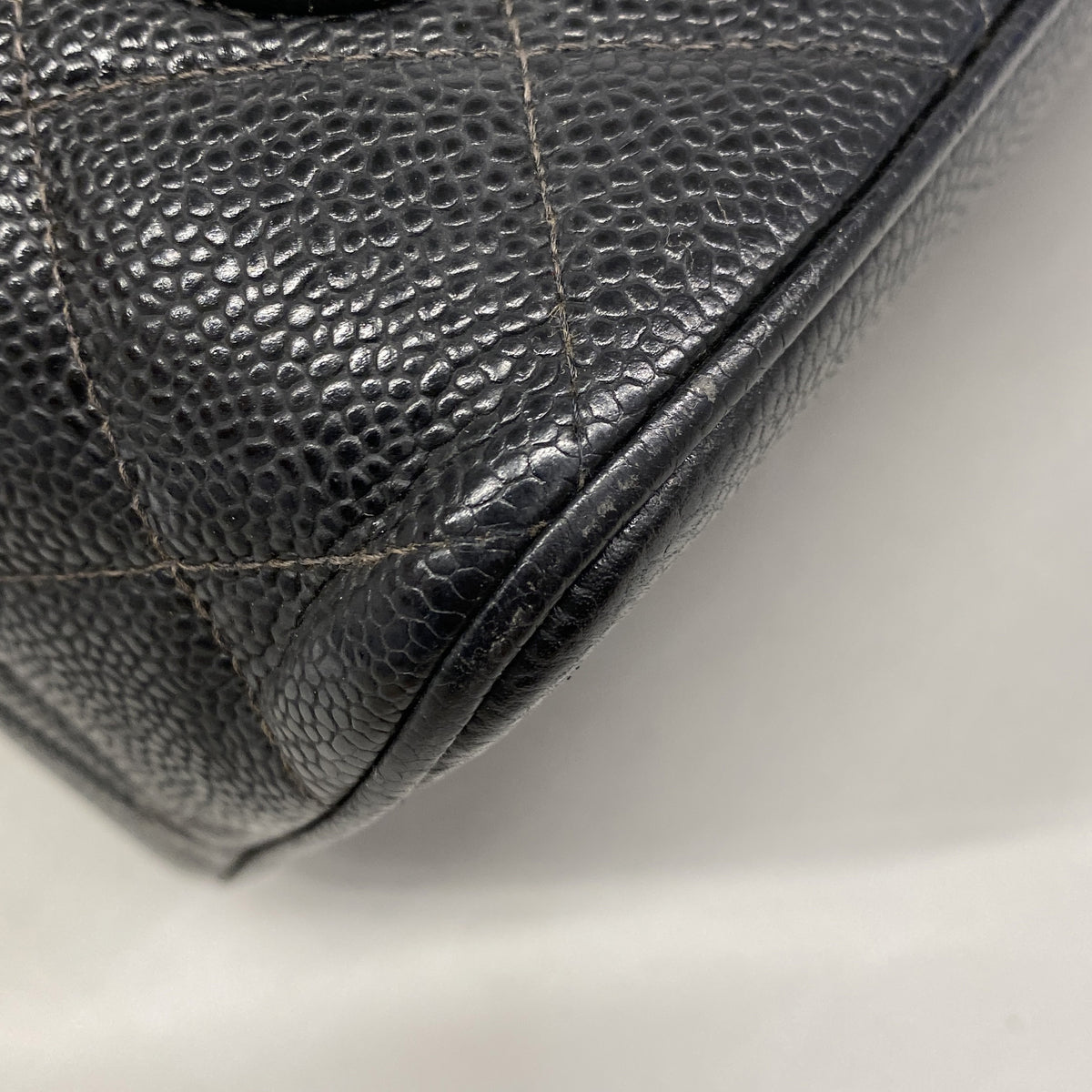【6kc2517-h】シャネル トートバッグ 復刻トート キャビアスキン ブラック シルバー金具【中古】レディース