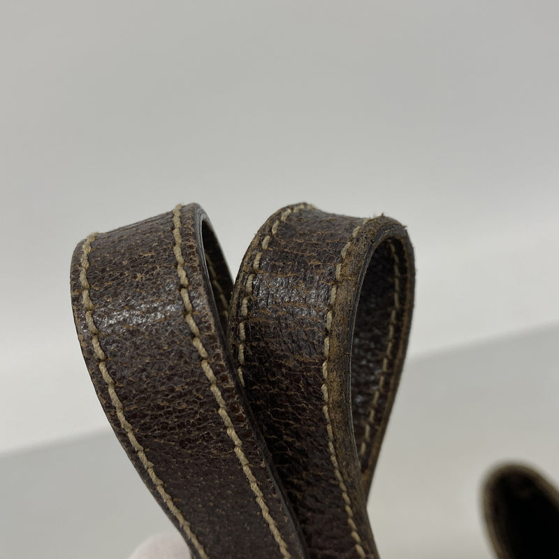 【6kc2527】グッチ トートバッグ GGキャンバス 154982 キャンバス ベージュ ブラウン シャンパンゴールド金具【中古】レディース