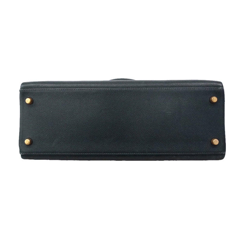 【6kc2534】エルメス ハンドバッグ ケリー32 クシュベル ネイビー ゴールド金具 ○W刻印 2wayバッグ【中古】レディース