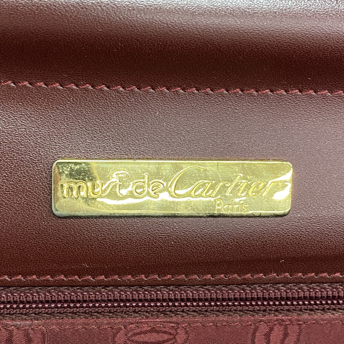 【6kc2538】カルティエ クラッチバッグ マスト レザー ボルドー ゴールド金具【中古】メンズ レディース ユニセックス