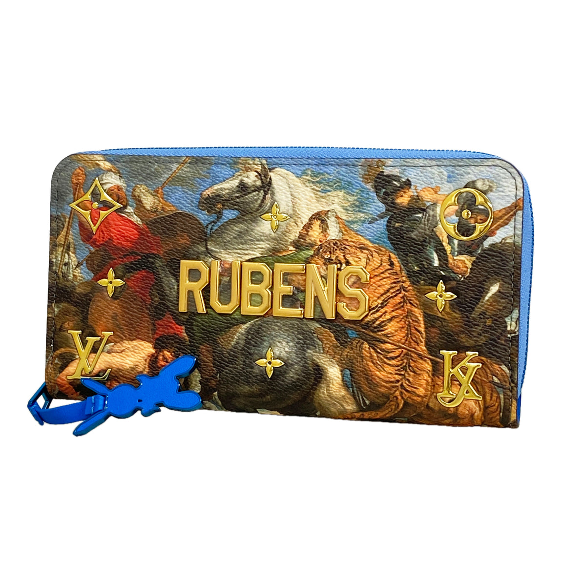 【6kc2542】ルイヴィトン 長財布 マスターズコレクション ルーベンス ジッピーウォレット M64603 ライトブルー【中古】メンズ レディース ユニセックス