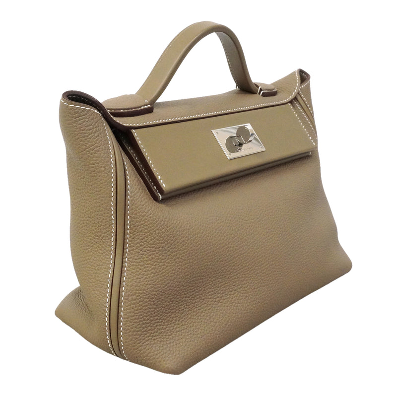 【6kc2546】エルメス ハンドバッグ ヴァンキャトル29 トゴ スイフト エトゥープ シルバー金具 Z刻印 2wayバッグ【中古】レディース