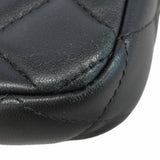 【6kc2555-h】シャネル ショルダーバッグ マトラッセ チェーンショルダー ラムスキン ブラック シルバー金具【中古】レディース