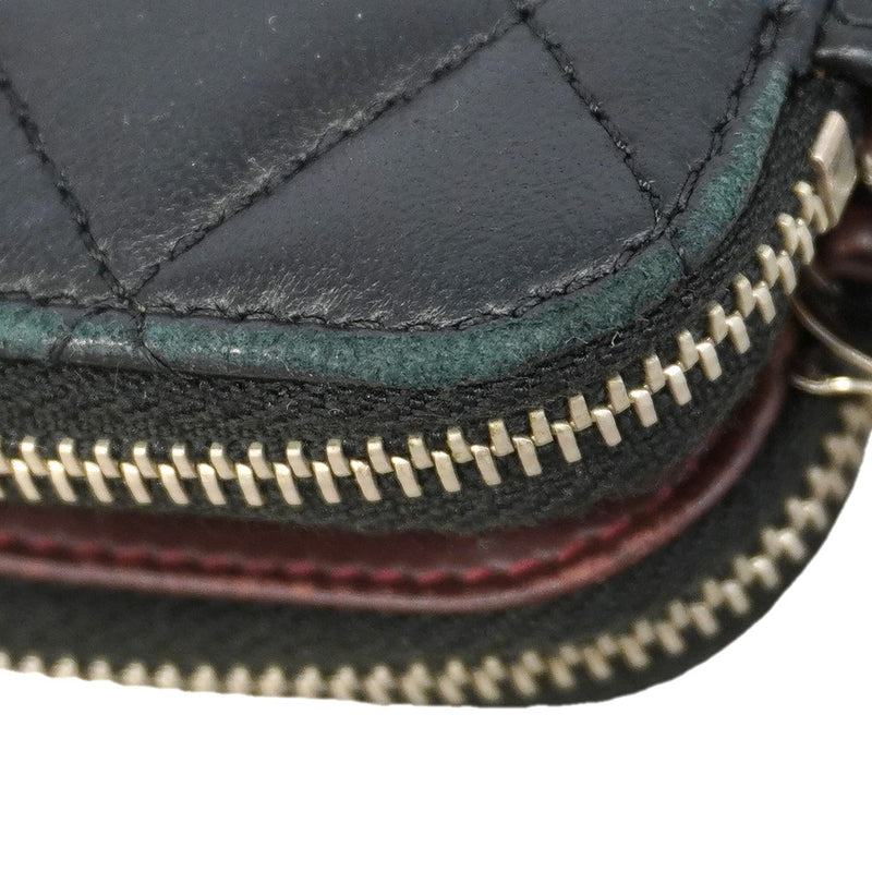 【6kc2555-h】シャネル ショルダーバッグ マトラッセ チェーンショルダー ラムスキン ブラック シルバー金具【中古】レディース