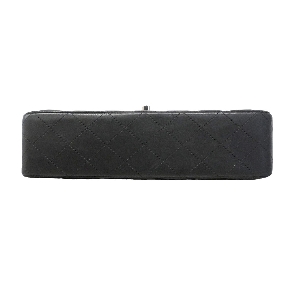 【6kc2561】シャネル ショルダーバッグ マトラッセ Wフラップ Wチェーン ラムスキン ブラック シルバー金具【中古】レディース