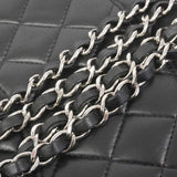 【6kc2561】シャネル ショルダーバッグ マトラッセ Wフラップ Wチェーン ラムスキン ブラック シルバー金具【中古】レディース