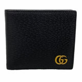 【6kc2562】グッチ 財布 GGマーモント 428725 レザー ブラック ゴールド金具【中古】メンズ
