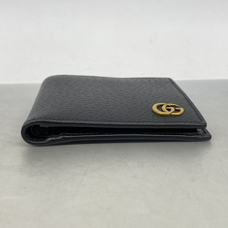 【6kc2562】グッチ 財布 GGマーモント 428725 レザー ブラック ゴールド金具【中古】メンズ
