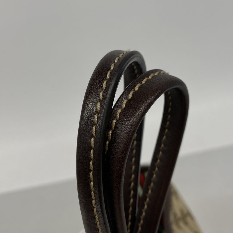 【6kc2563】グッチ トートバッグ GGキャンバス 169946 キャンバス ブラウン シャンパンゴールド金具【中古】レディース