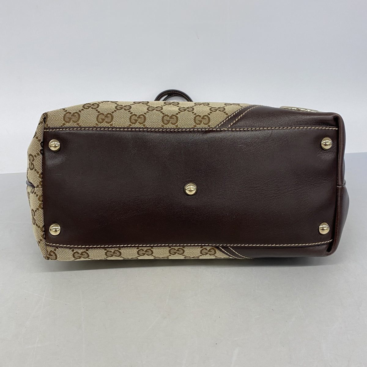 【6kc2563】グッチ トートバッグ GGキャンバス 169946 キャンバス ブラウン シャンパンゴールド金具【中古】レディース