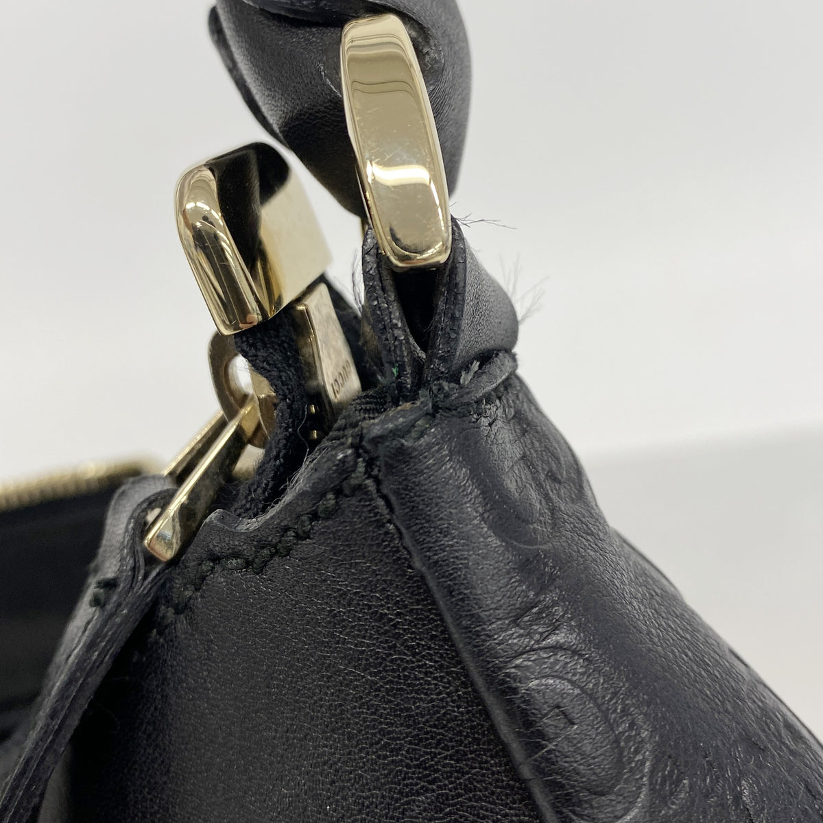 【6kc2565】グッチ ショルダーバッグ グッチシマ アビー 190525 レザー ブラック シャンパンゴールド金具【中古】レディース