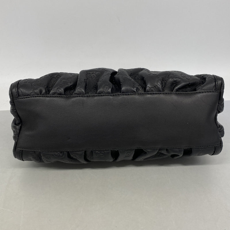 【6kc2565】グッチ ショルダーバッグ グッチシマ アビー 190525 レザー ブラック シャンパンゴールド金具【中古】レディース