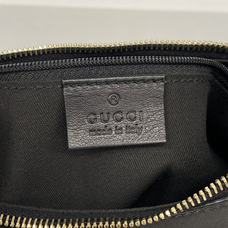 【6kc2565】グッチ ショルダーバッグ グッチシマ アビー 190525 レザー ブラック シャンパンゴールド金具【中古】レディース