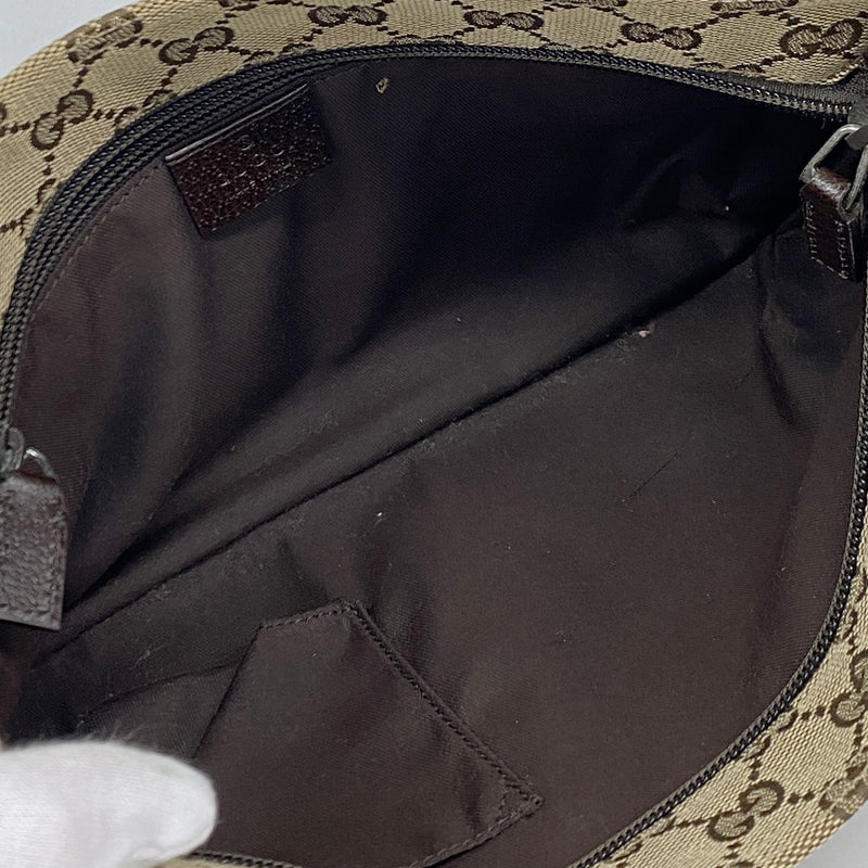 【6kc2567】グッチ ショルダーバッグ GGキャンバス/シェリーライン キャンバス ブラウン シルバー金具【中古】レディース