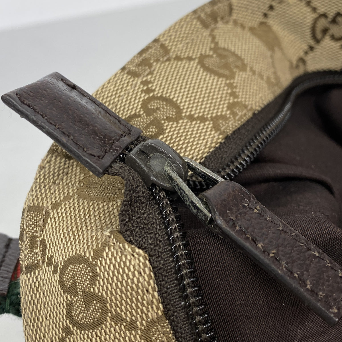 【6kc2567】グッチ ショルダーバッグ GGキャンバス/シェリーライン キャンバス ブラウン シルバー金具【中古】レディース