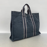 【6kc2571】エルメス トートバッグ フールトゥMM キャンバス ブラック シルバー金具【中古】メンズ レディース ユニセックス