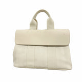 【6kc2572】エルメス トートバッグ ヴァルパライソPM トワルシェブロン ホワイト シルバー金具 □L刻印【中古】レディース