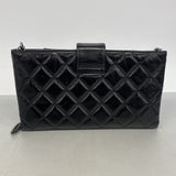 【6kc2622】シャネル ショルダーバッグ マトラッセ チェーンショルダー レザー ブラック シルバー金具【中古】レディース