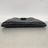 【6kc2622】シャネル ショルダーバッグ マトラッセ チェーンショルダー レザー ブラック シルバー金具【中古】レディース