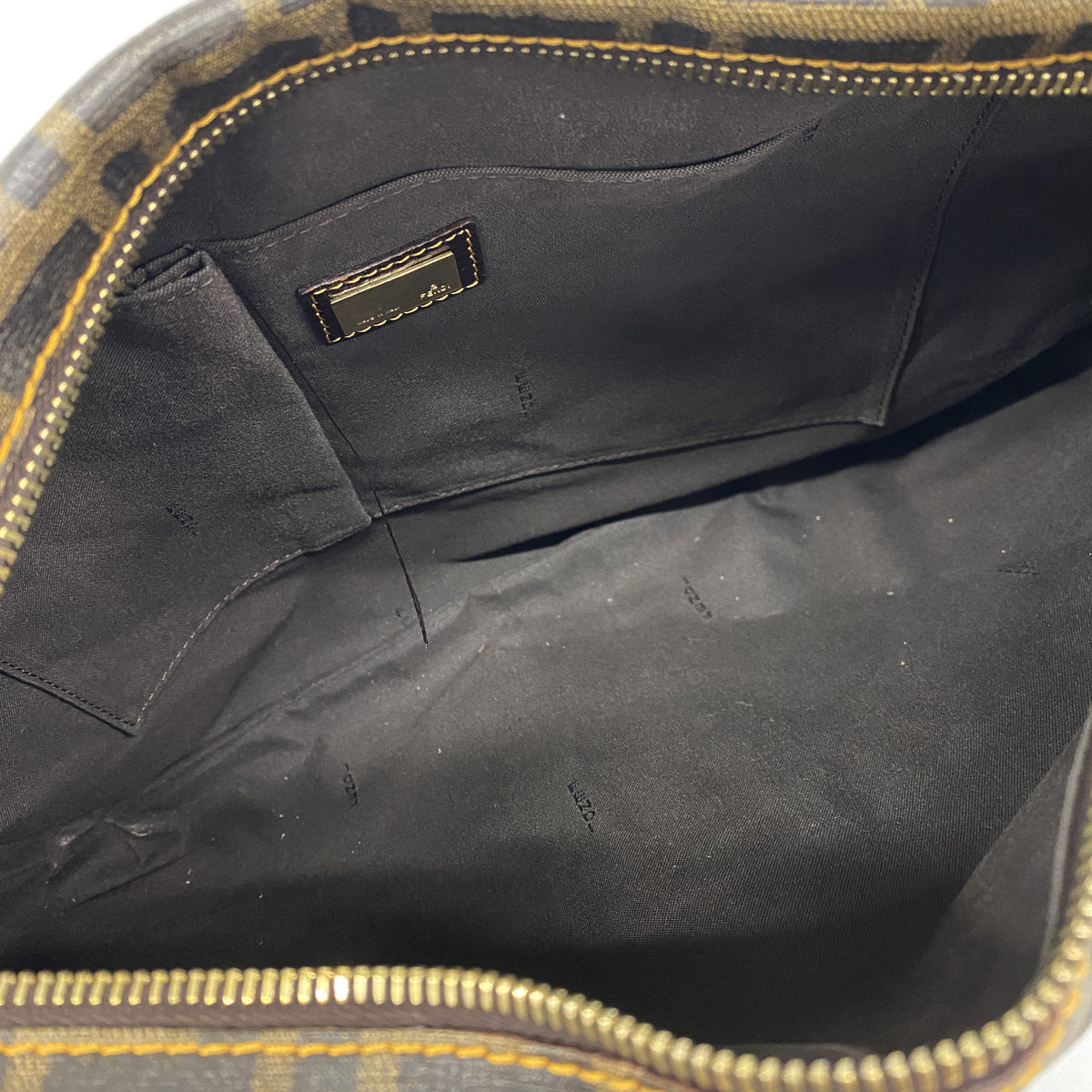 【6kc2623】フェンディ ショルダーバッグ ズッカ ズッキーノ PVC ブラウン シャンパンゴールド金具【中古】レディース