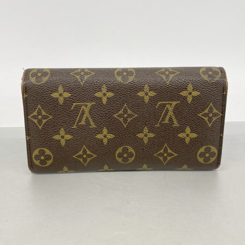 【6kc2636】ルイヴィトン 長財布 モノグラム ポシェットポルトモネクレディ M61726 ブラウン【中古】レディース