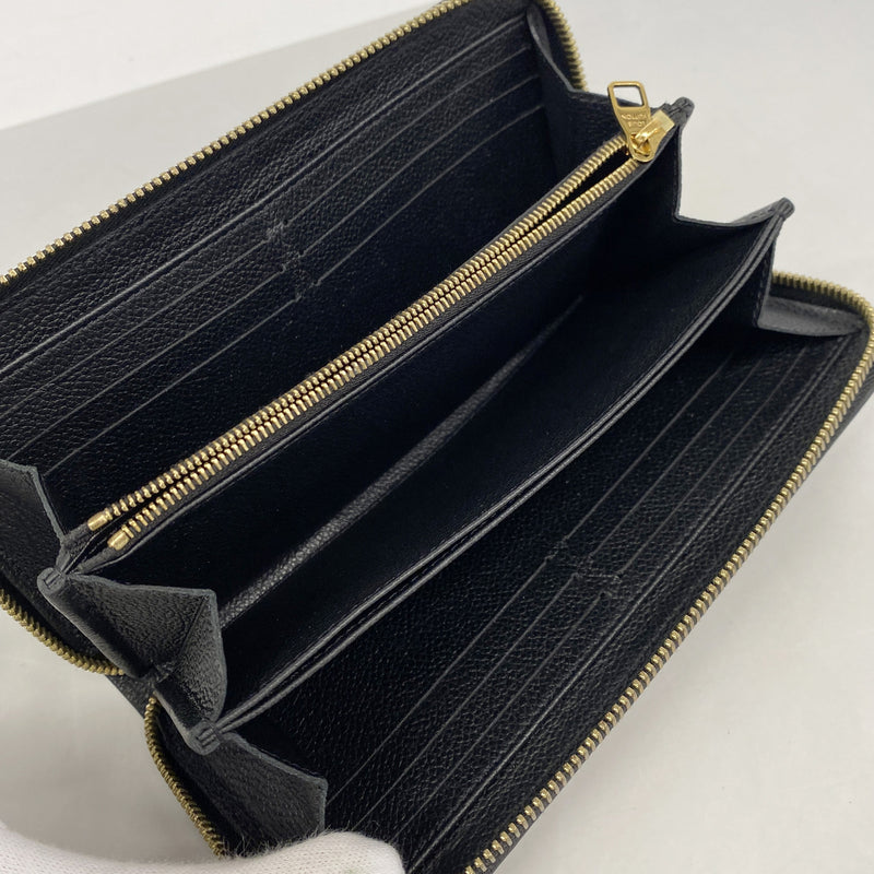 【6kc2638】ルイヴィトン 長財布 モノグラム・アンプラント ジッピーウォレット M64805 ノワール【中古】レディース
