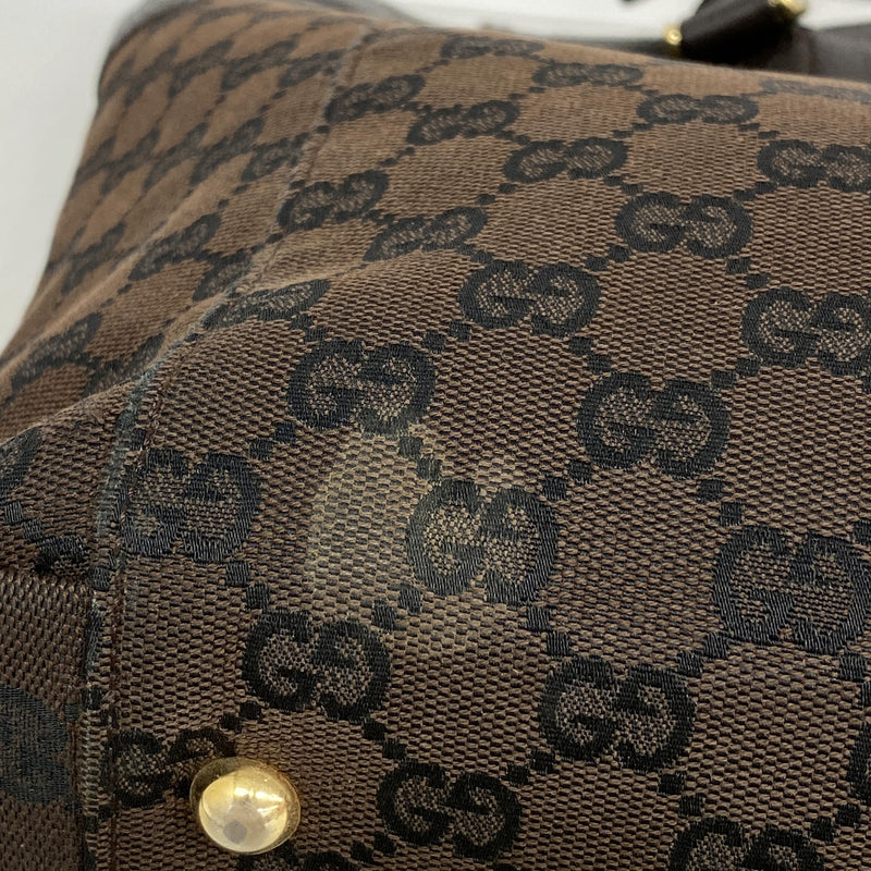 【6kc2641】グッチ トートバッグ GGキャンバス 272398 キャンバス ブラウン ゴールド金具【中古】レディース
