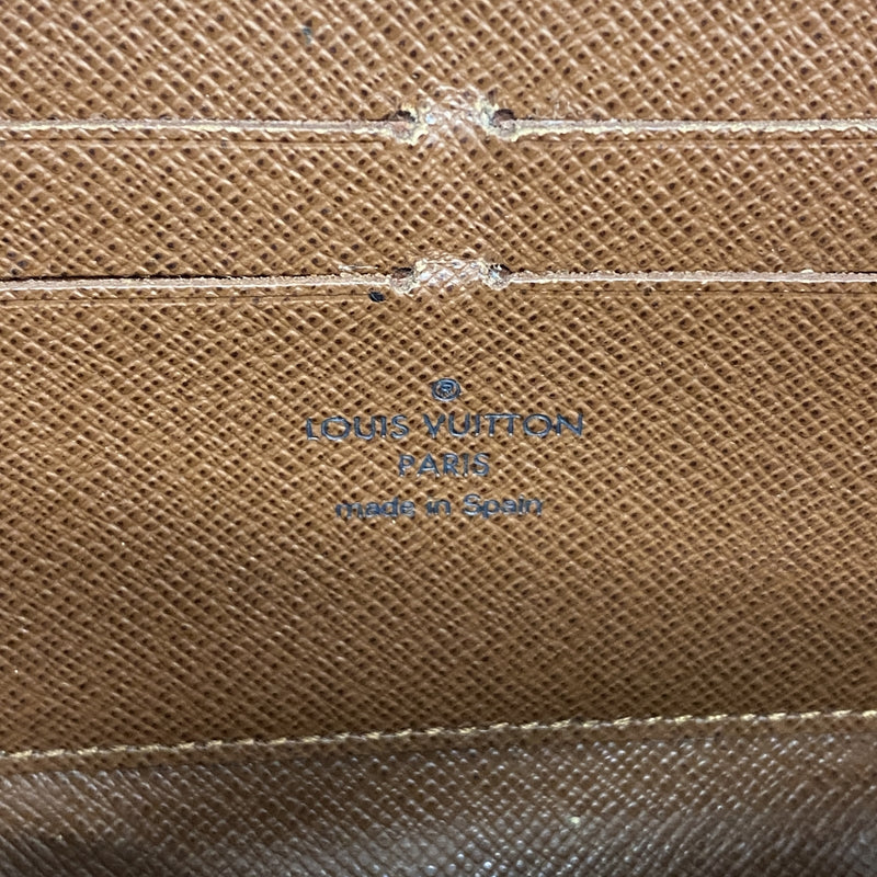 【6kc2648】ルイヴィトン 長財布 モノグラム ジッピーウォレット M60017 ブラウン【中古】メンズ レディース ユニセックス