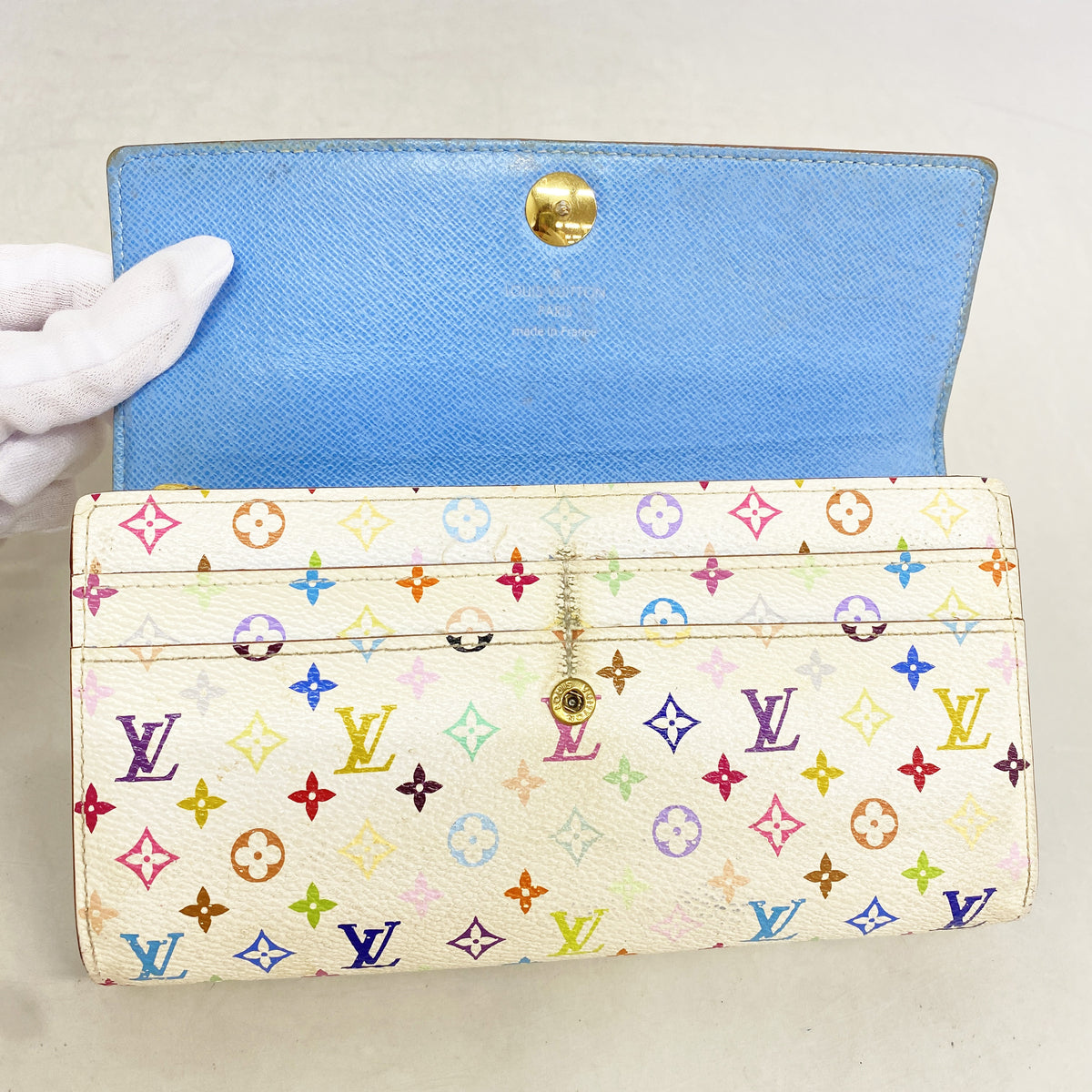 【6kc2649】ルイヴィトン 長財布 モノグラム・マルチカラー ポルトフォイユサラ M93742 ブロン/レザン【中古】レディース
