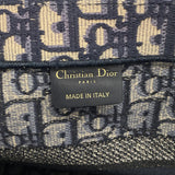 【6kc2651】クリスチャンディオール トートバッグ ブックトート キャンバス ネイビー【中古】レディース