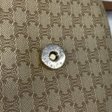 【6kc2652】セリーヌ ショルダーバッグ マカダム PVC ベージュ ブラウン ゴールド金具【中古】レディース