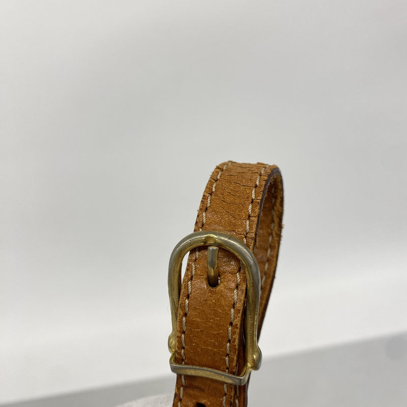 【6kc2652】セリーヌ ショルダーバッグ マカダム PVC ベージュ ブラウン ゴールド金具【中古】レディース