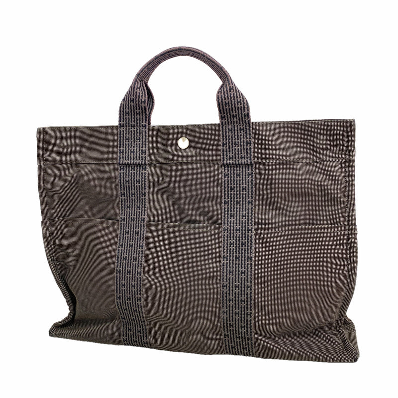 【6kc2691】エルメス トートバッグ エールラインMM ナイロン グレー シルバー金具【中古】メンズ レディース ユニセックス