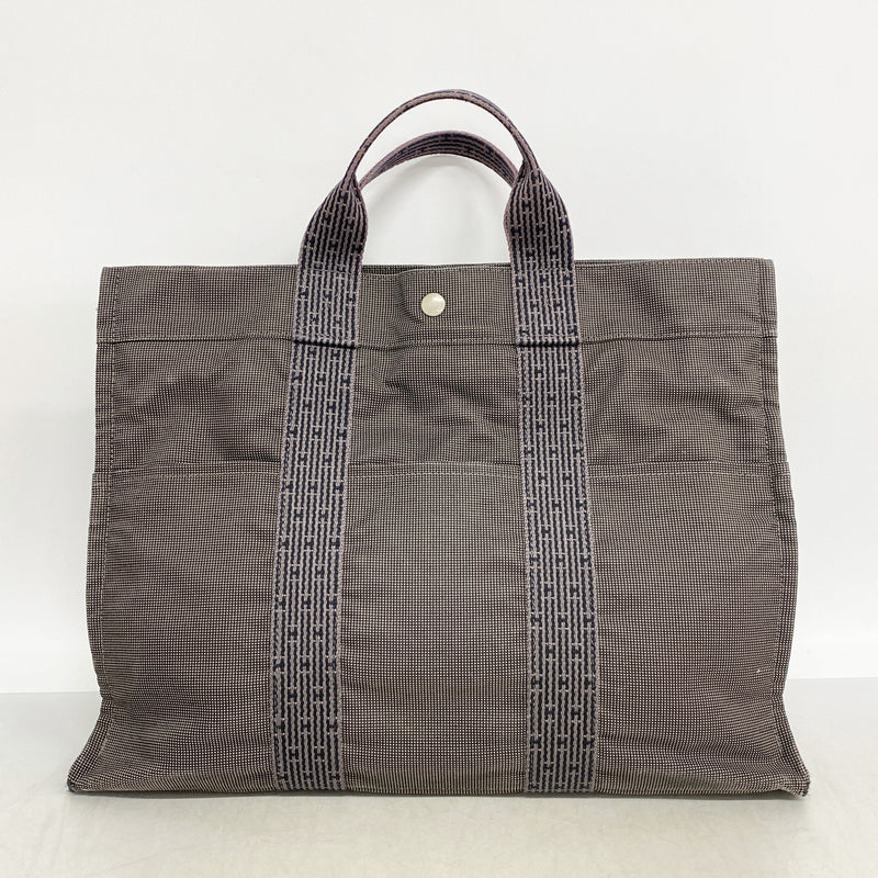 【6kc2691】エルメス トートバッグ エールラインMM ナイロン グレー シルバー金具【中古】メンズ レディース ユニセックス