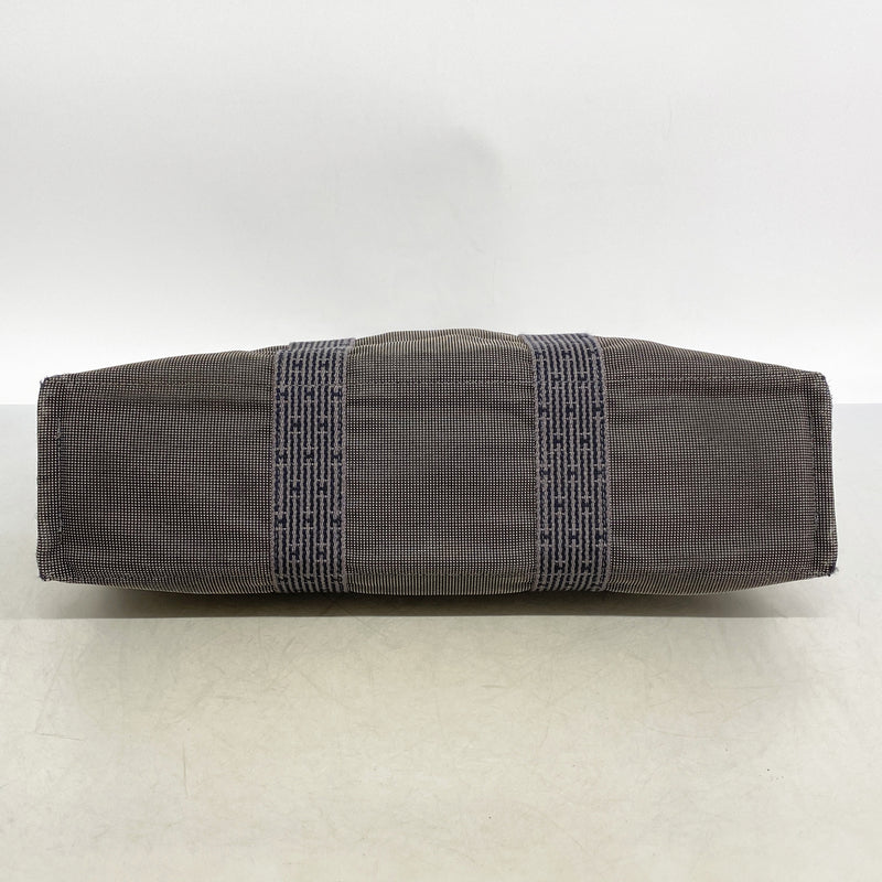【6kc2691】エルメス トートバッグ エールラインMM ナイロン グレー シルバー金具【中古】メンズ レディース ユニセックス