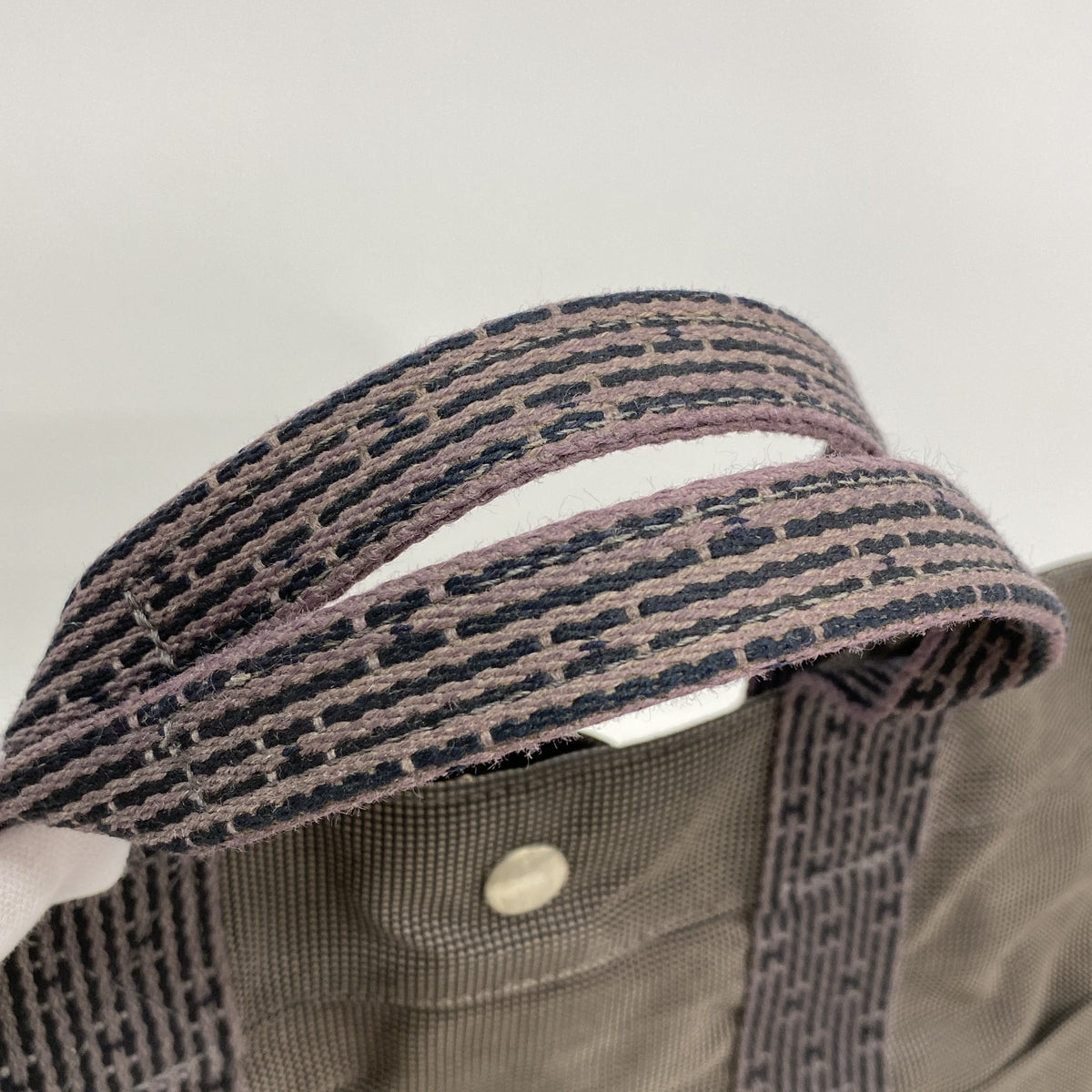 【6kc2691】エルメス トートバッグ エールラインMM ナイロン グレー シルバー金具【中古】メンズ レディース ユニセックス