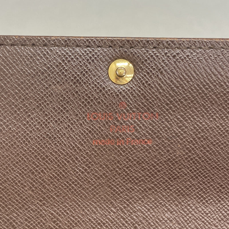 【6kc2697】ルイヴィトン 長財布 ダミエ ポルトフォイユサラ N61734 エベヌ【中古】レディース