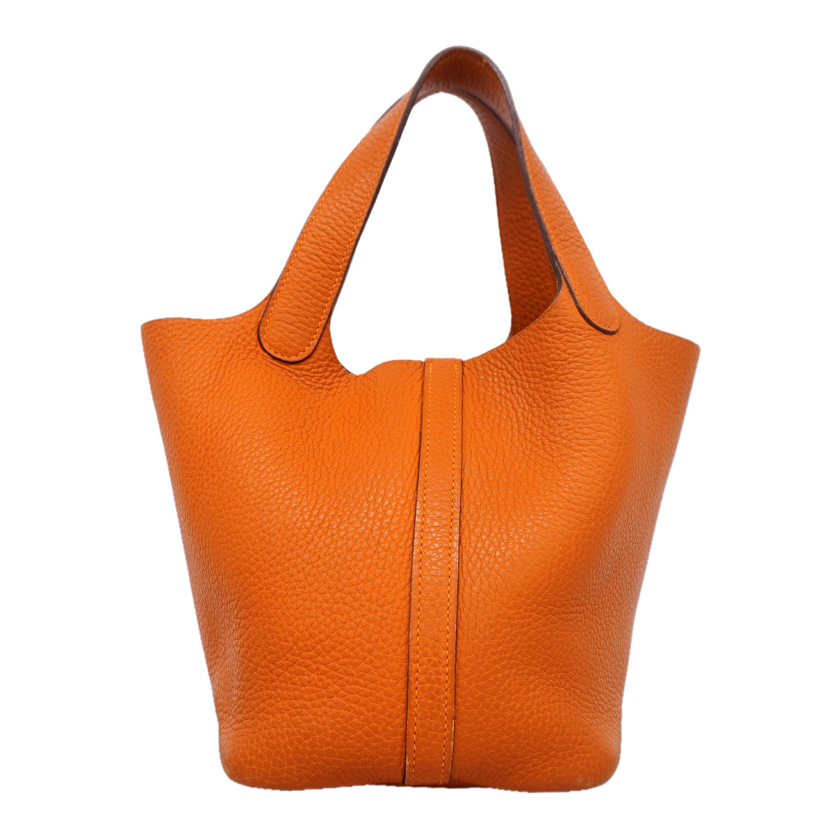 【6kc2703】エルメス ハンドバッグ ピコタンPM トリヨンクレマンス オレンジ シルバー金具 □I刻印【中古】レディース
